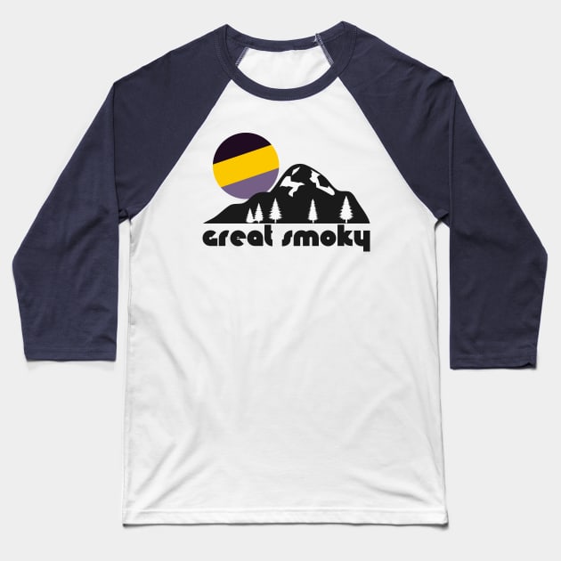 Retro Great Smoky ))(( Tourist Souvenir National Park Design Baseball T-Shirt by darklordpug